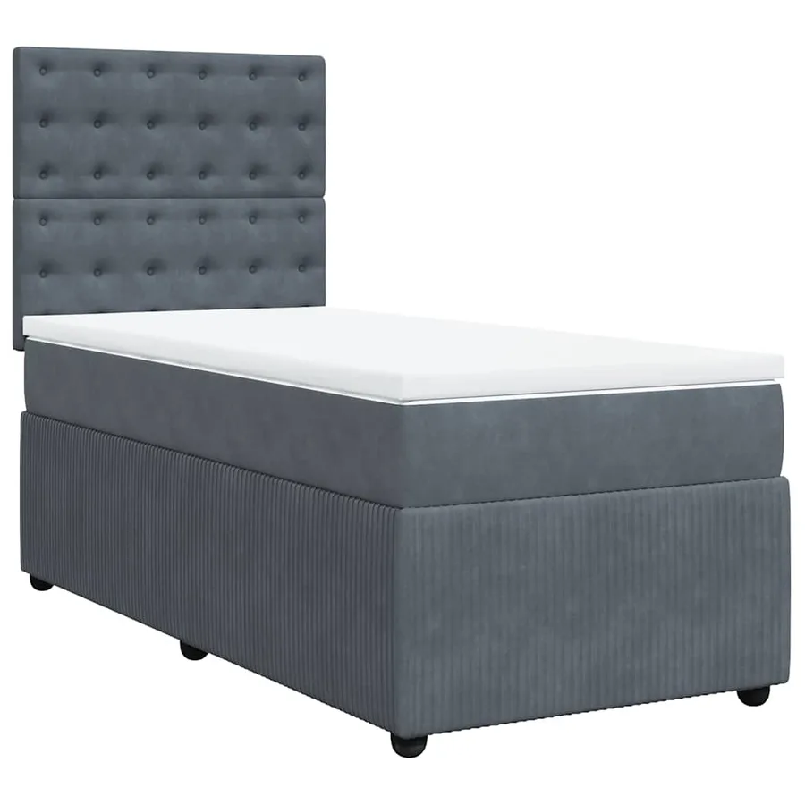 Sommier à lattes de lit avec matelas Gris foncé 100x200 cm - 2