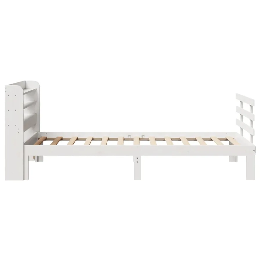 Cadre de lit avec tête de lit sans matelas blanc 100x200 cm - 7