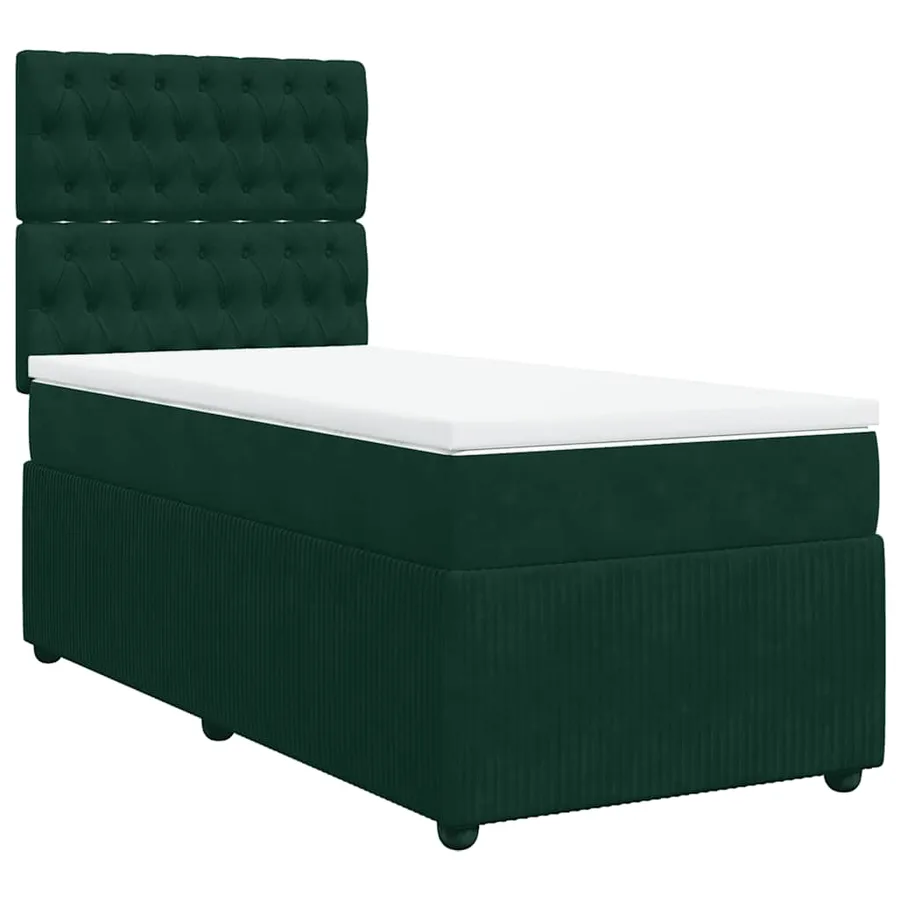 Sommier à lattes de lit avec matelas Vert foncé 100x200 cm - 3