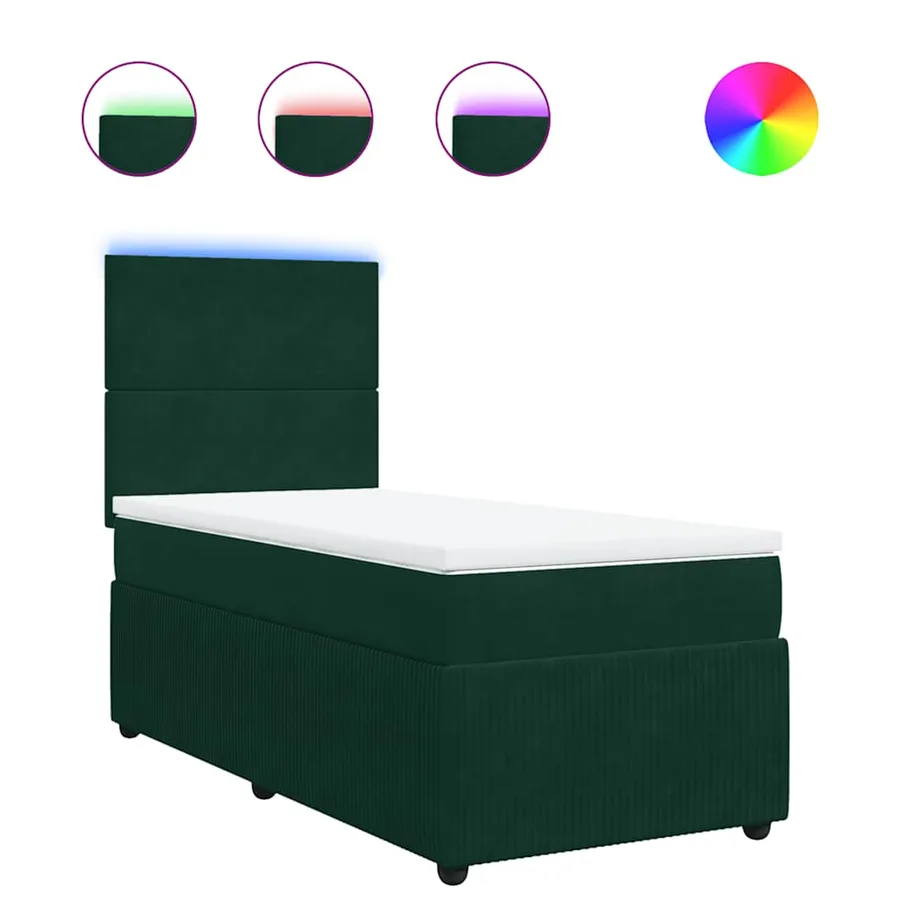 Sommier à lattes de lit avec matelas Vert foncé 100x200 cm - 2