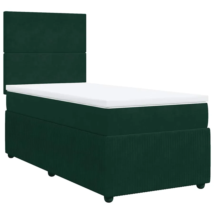 Sommier à lattes de lit avec matelas Vert foncé 100x200 cm - 3