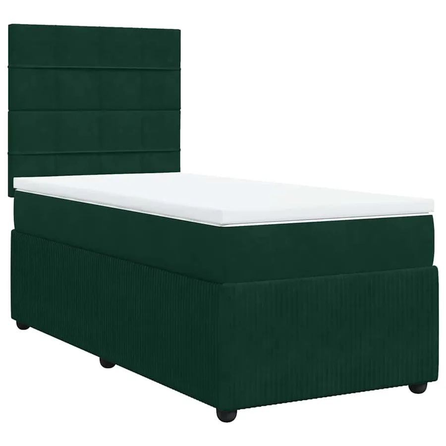 Sommier à lattes de lit avec matelas Vert foncé 100x200 cm - 3