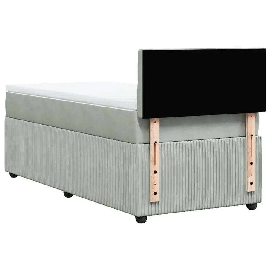 Sommier à lattes de lit et matelas Gris clair 100x200cm Velours - 10