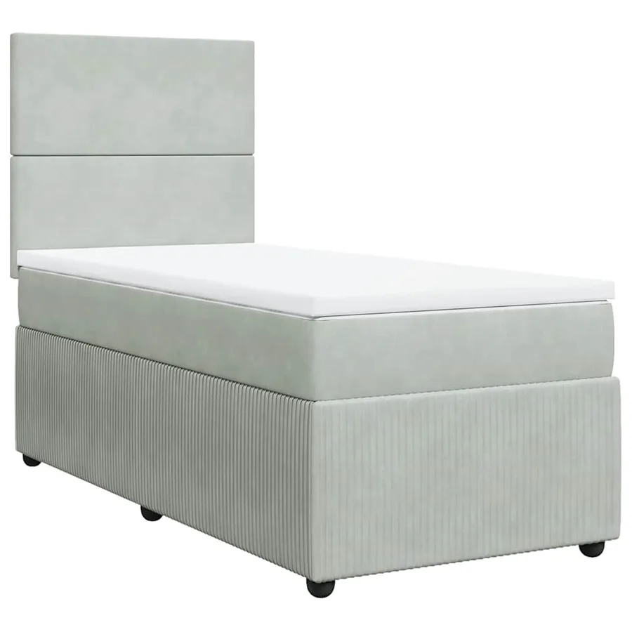 Sommier à lattes de lit et matelas Gris clair 100x200cm Velours - 2