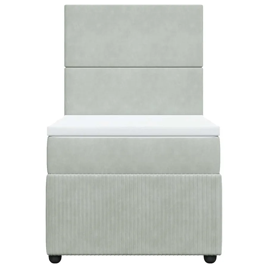 Sommier à lattes de lit et matelas Gris clair 100x200cm Velours - 4