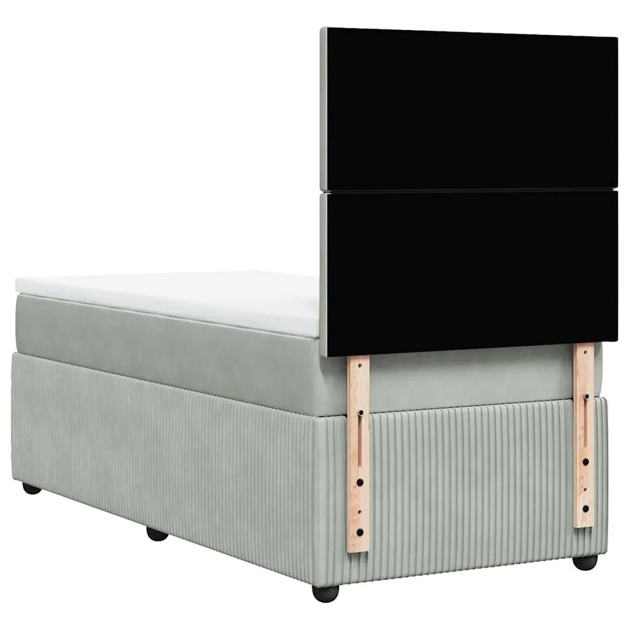 Sommier à lattes de lit et matelas Gris clair 100x200cm Velours - 6