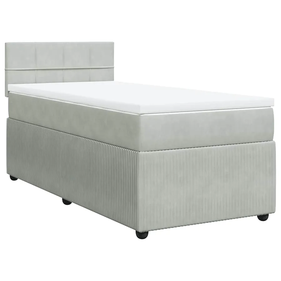 Sommier à lattes de lit et matelas Gris clair 100x200cm Velours - 2