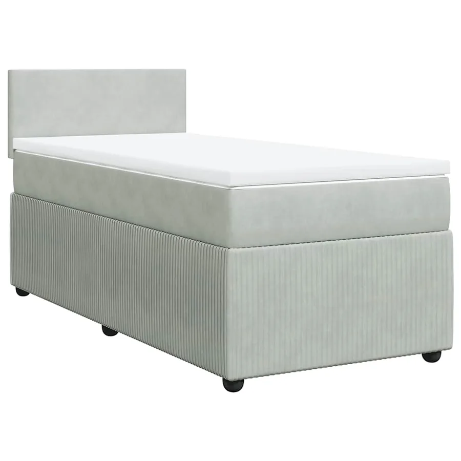 Sommier à lattes de lit et matelas Gris clair 100x200cm Velours - 3