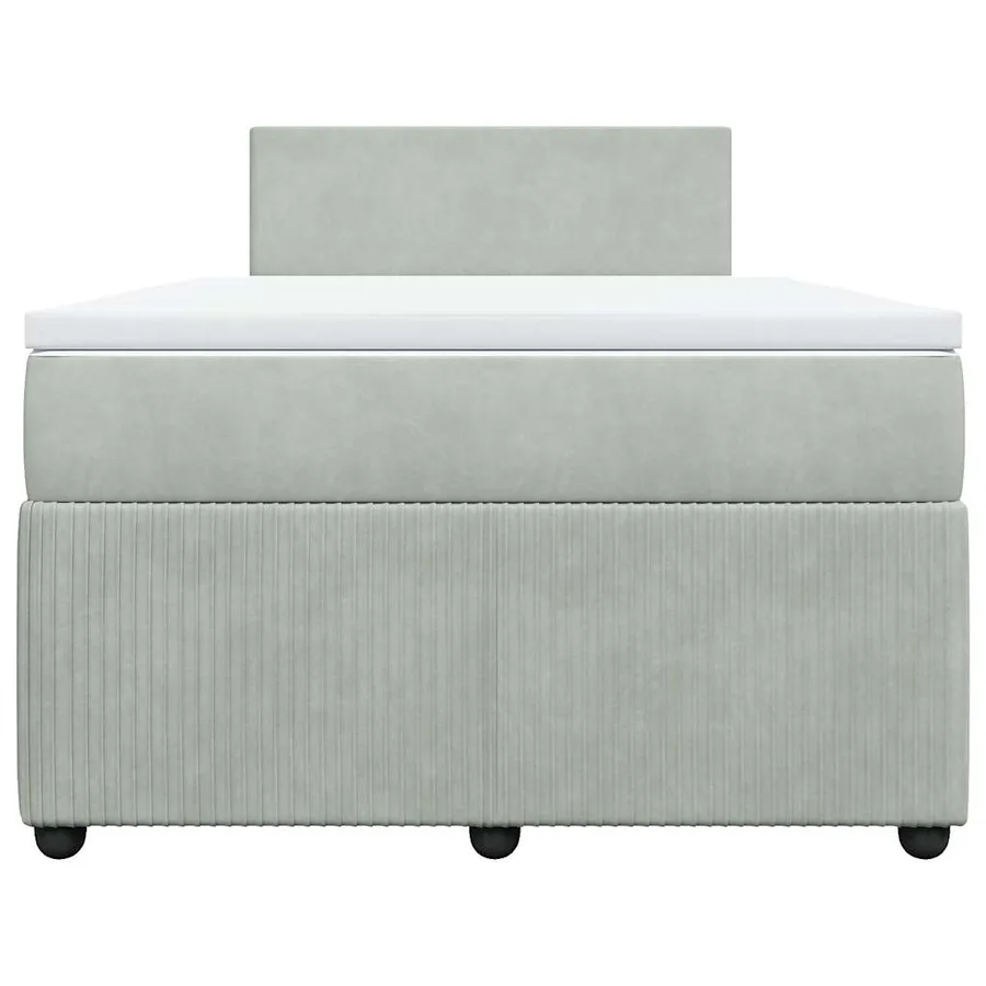Sommier à lattes de lit et matelas gris clair 120x190cm velours - 6