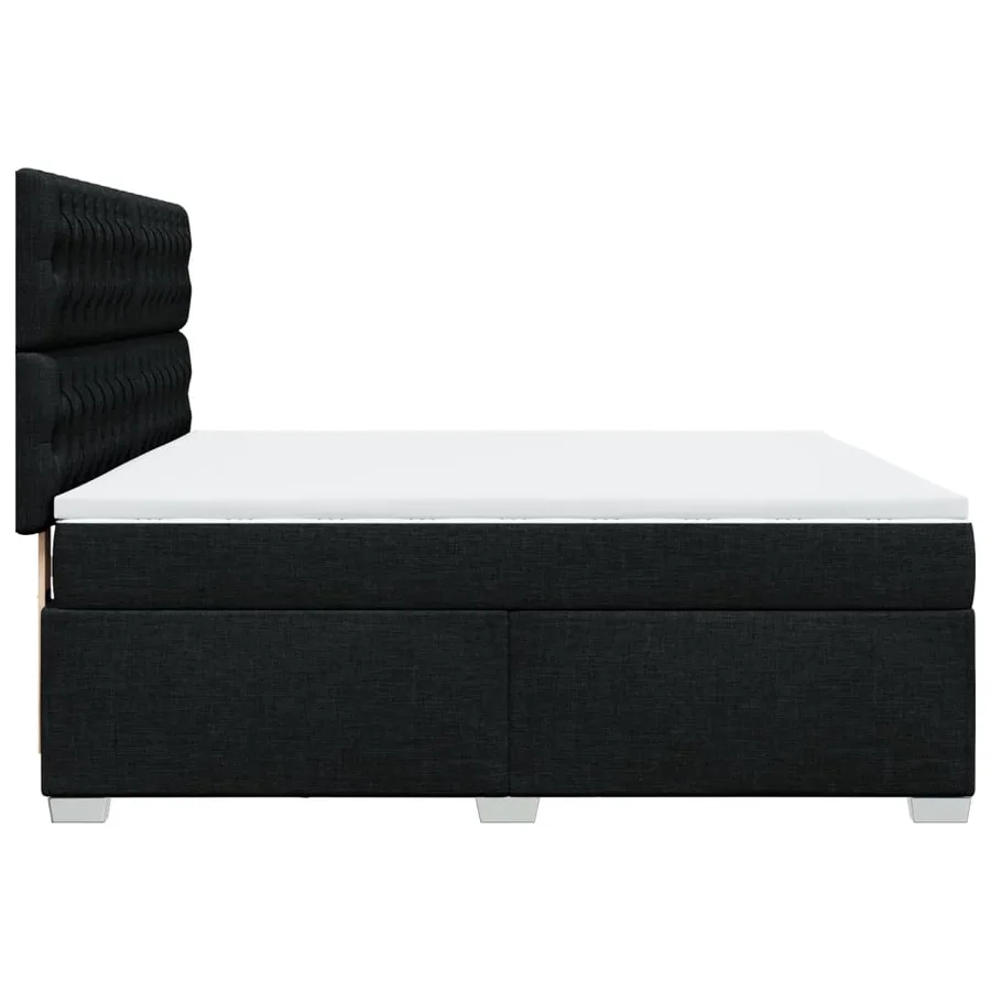Sommier à lattes de lit avec matelas Noir 180x200 cm Tissu - 11