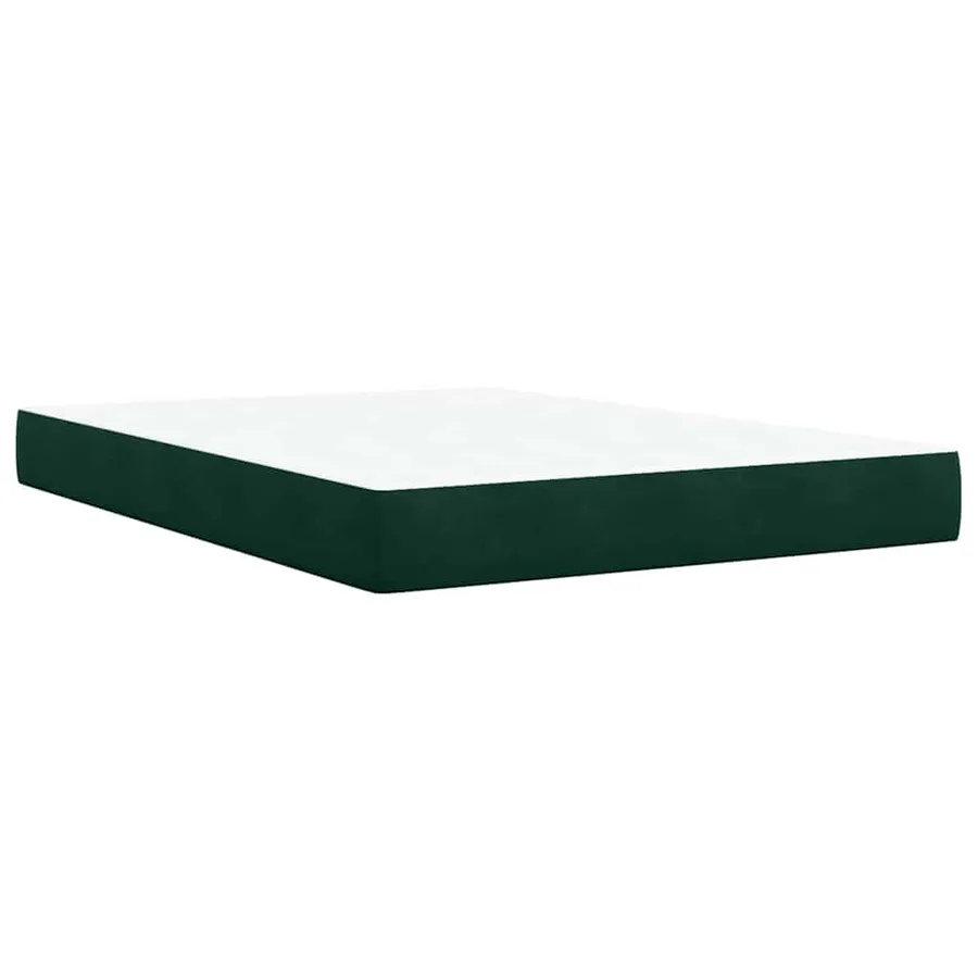 Sommier à lattes de lit et matelas Vert foncé 140x200cm Velours - 11