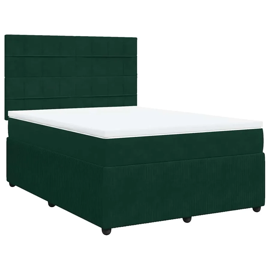 Sommier à lattes de lit et matelas Vert foncé 140x200cm Velours - 3