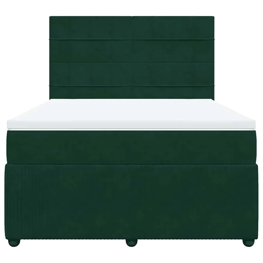Sommier à lattes de lit et matelas Vert foncé 140x200cm Velours - 6