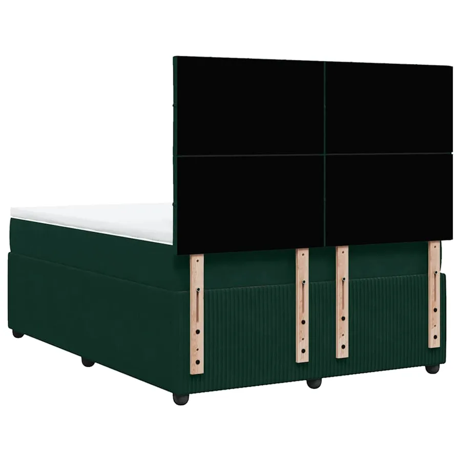 Sommier à lattes de lit et matelas Vert foncé 140x200cm Velours - 8