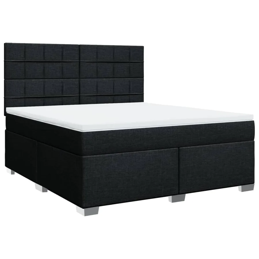 Sommier à lattes de lit avec matelas Noir 180x200 cm Tissu - 3