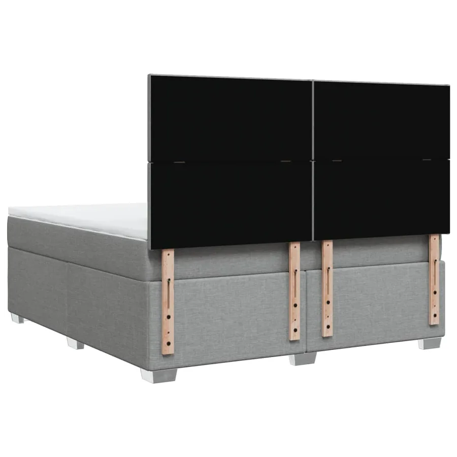 Sommier à lattes de lit avec matelas Gris clair 180x200cm Tissu - 12