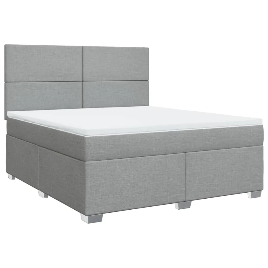 Sommier à lattes de lit avec matelas Gris clair 180x200cm Tissu - 3