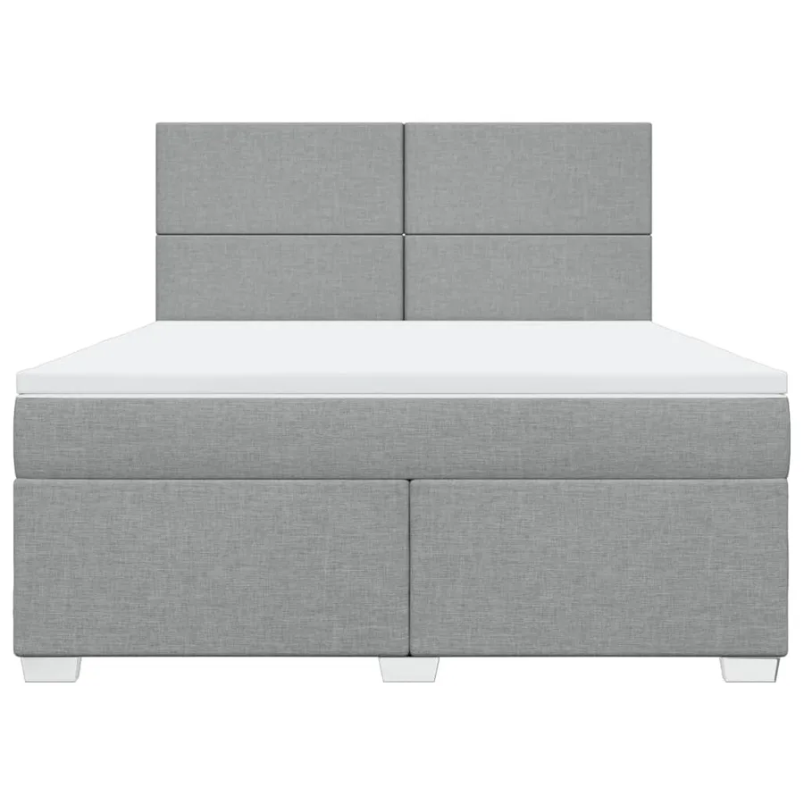 Sommier à lattes de lit avec matelas Gris clair 180x200cm Tissu - 6