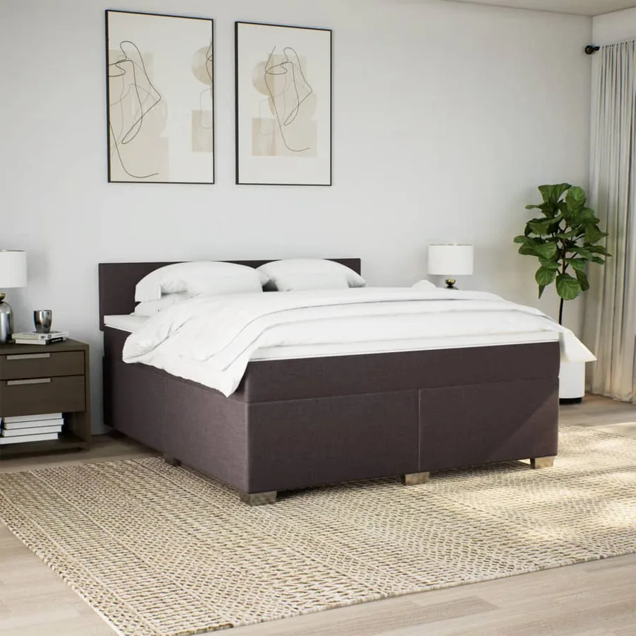 Sommier à lattes de lit avec matelas Marron foncé 180x200 cm - 4