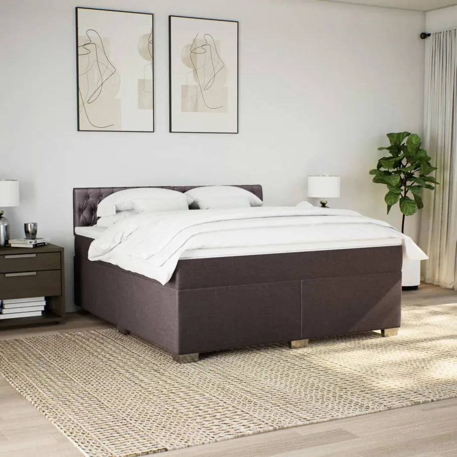 Sommier à lattes de lit avec matelas Marron foncé 180x200 cm - 4