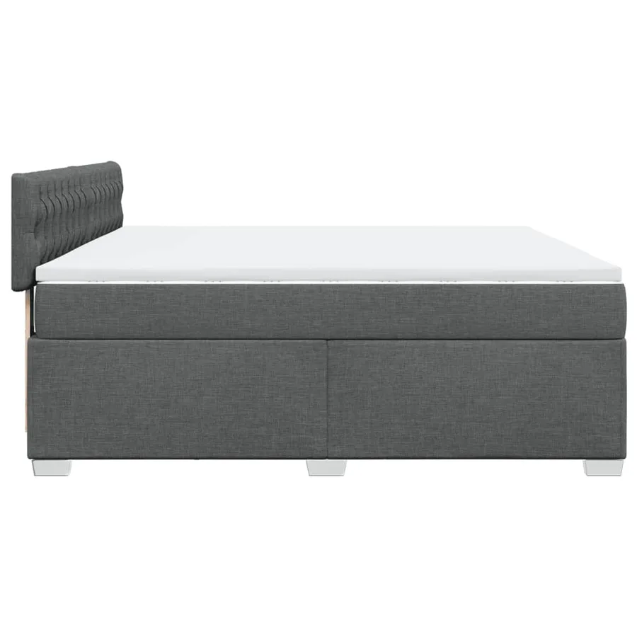 Sommier à lattes de lit avec matelas Gris foncé 180x200cm Tissu - 11