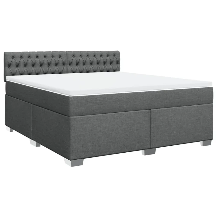 Sommier à lattes de lit avec matelas Gris foncé 180x200cm Tissu - 3