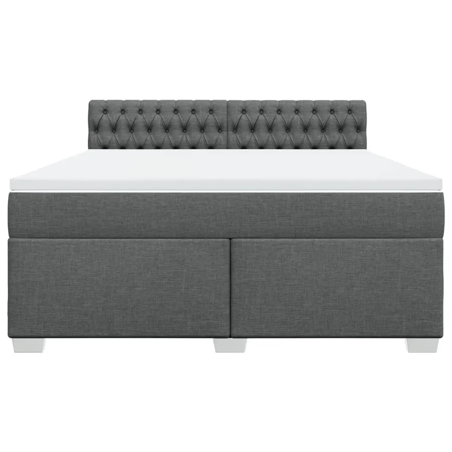 Sommier à lattes de lit avec matelas Gris foncé 180x200cm Tissu - 6