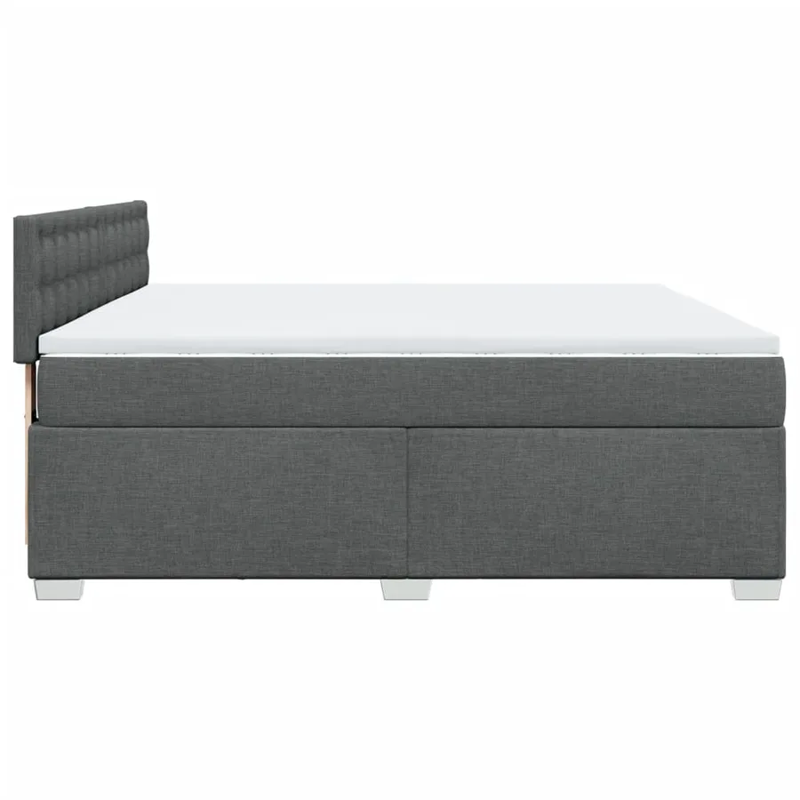 Sommier à lattes de lit avec matelas Gris foncé 180x200cm Tissu - 11