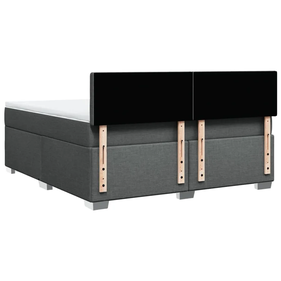Sommier à lattes de lit avec matelas Gris foncé 180x200cm Tissu - 12