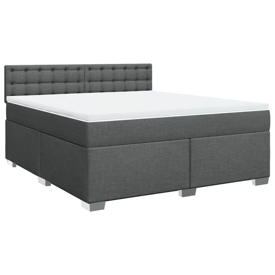 Sommier à lattes de lit avec matelas Gris foncé 180x200cm Tissu - 3