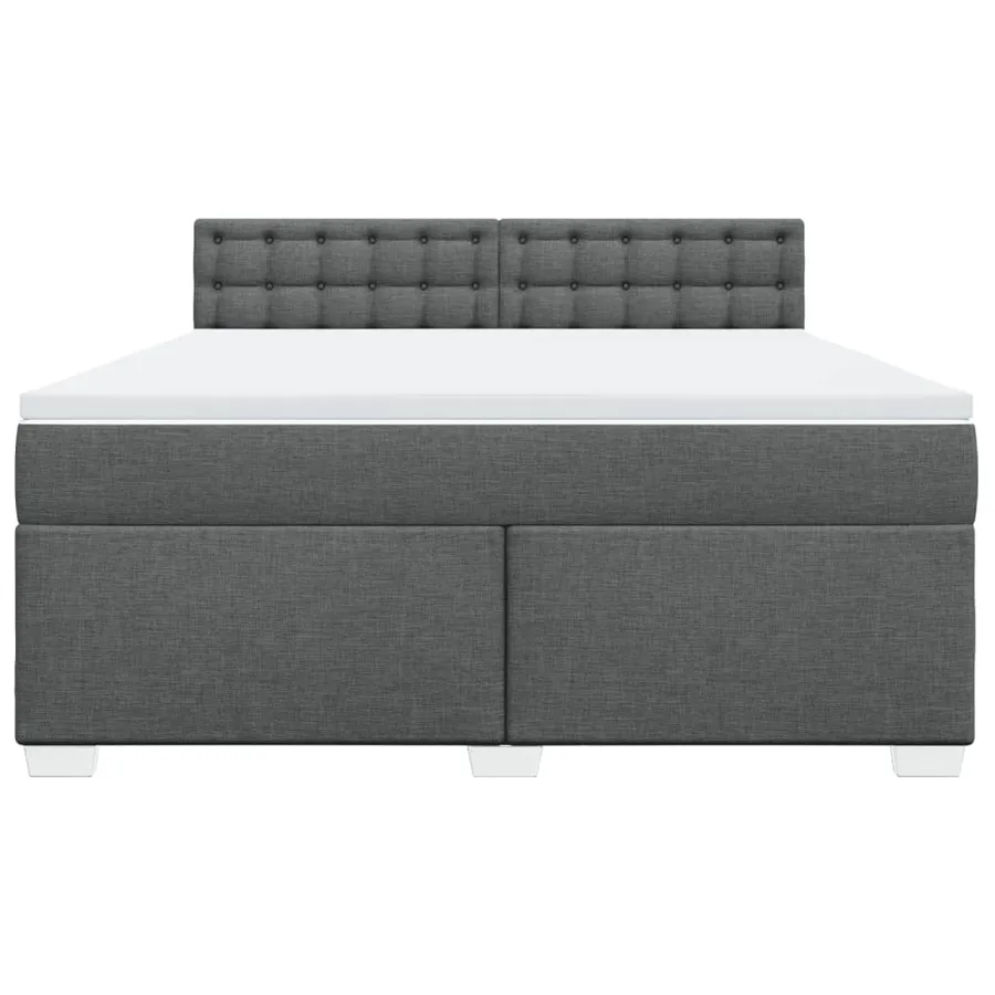 Sommier à lattes de lit avec matelas Gris foncé 180x200cm Tissu - 6