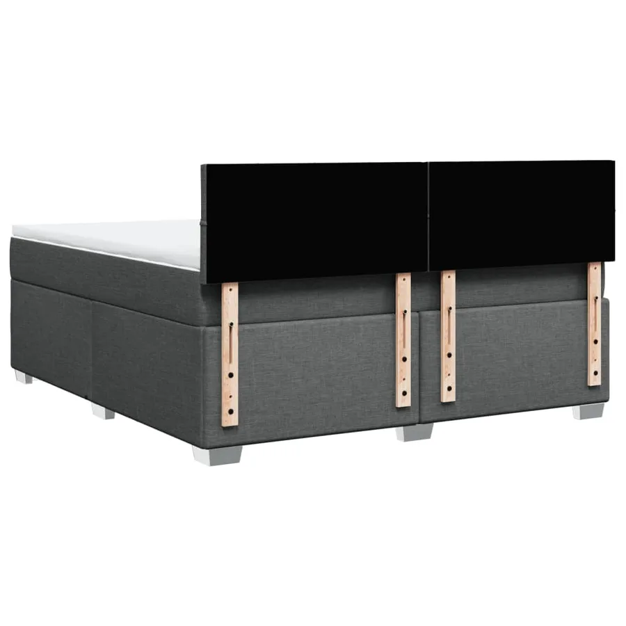 Sommier à lattes de lit avec matelas Gris foncé 180x200cm Tissu - 12
