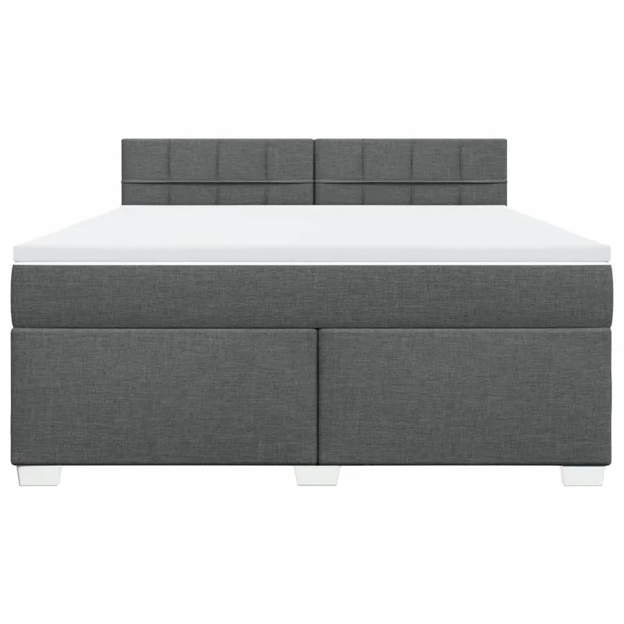 Sommier à lattes de lit avec matelas Gris foncé 180x200cm Tissu - 6