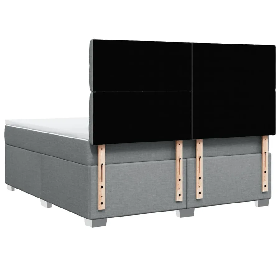 Sommier à lattes de lit avec matelas Gris clair 180x200cm Tissu - 10