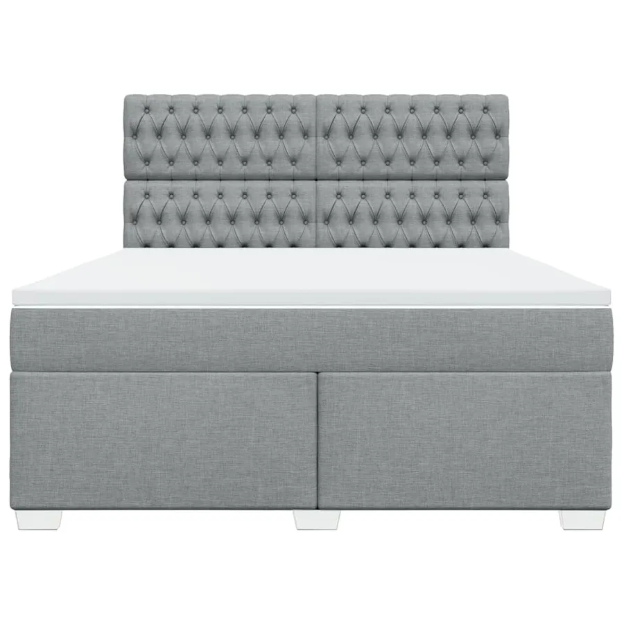 Sommier à lattes de lit avec matelas Gris clair 180x200cm Tissu - 4