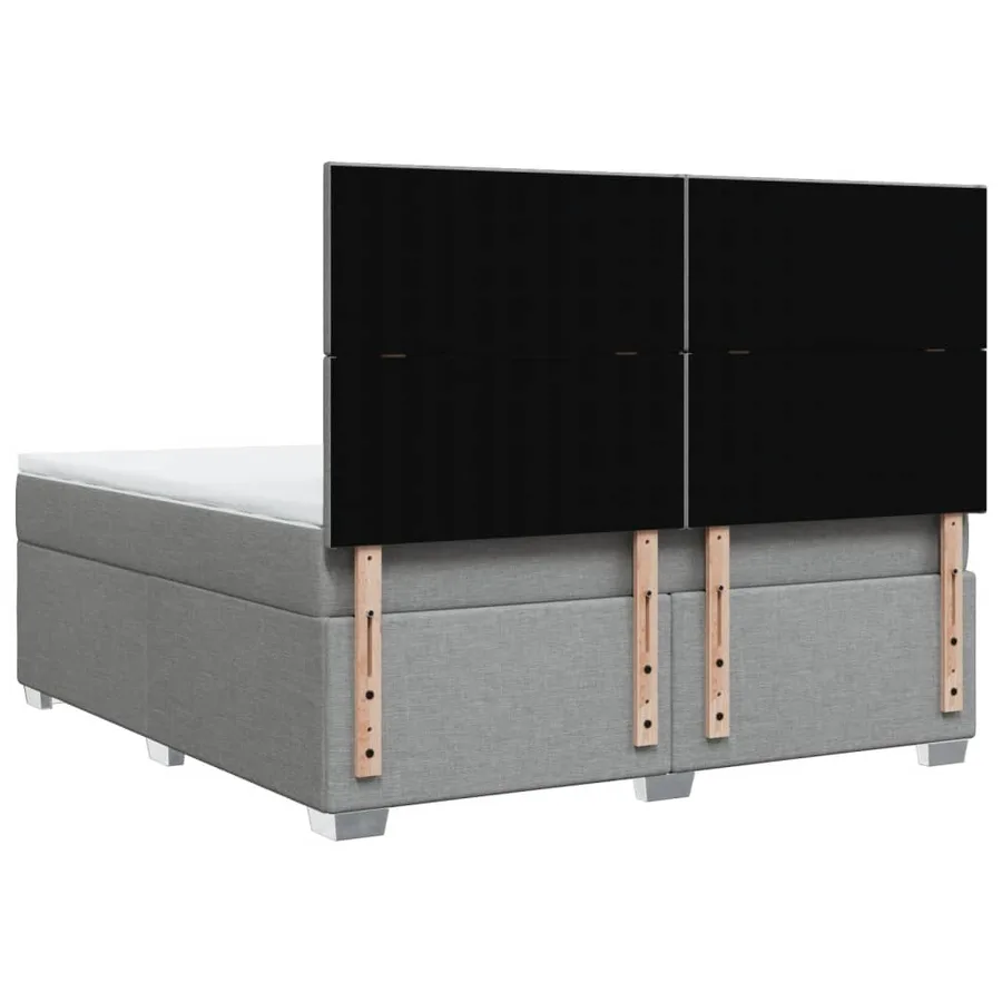 Sommier à lattes de lit avec matelas Gris clair 180x200cm Tissu - 10
