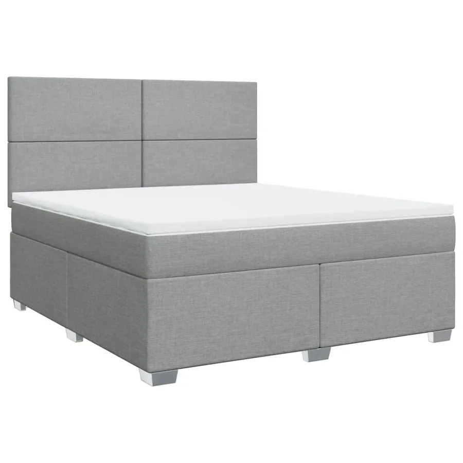 Sommier à lattes de lit avec matelas Gris clair 180x200cm Tissu - 2