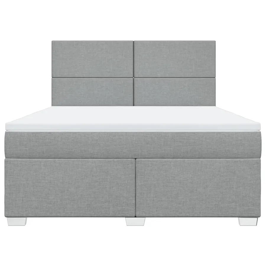 Sommier à lattes de lit avec matelas Gris clair 180x200cm Tissu - 4