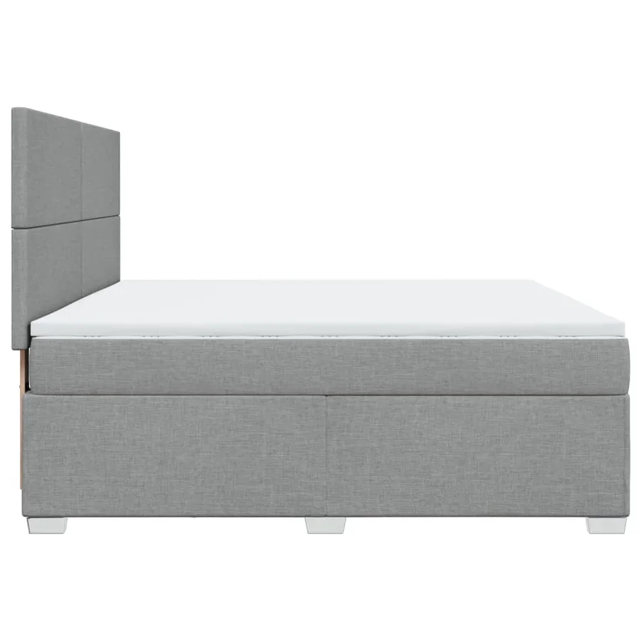 Sommier à lattes de lit avec matelas Gris clair 180x200cm Tissu - 9