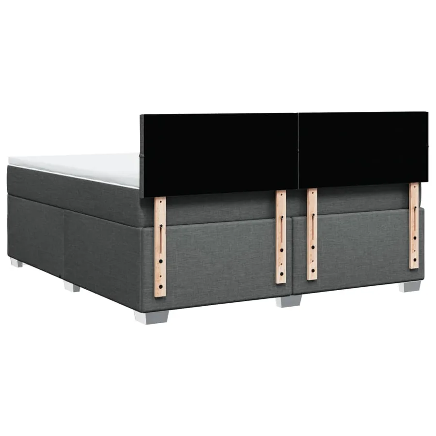 Sommier à lattes de lit avec matelas Gris foncé 180x200cm Tissu - 10