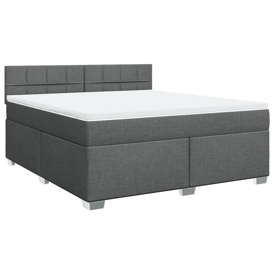 Sommier à lattes de lit avec matelas Gris foncé 180x200cm Tissu - 2