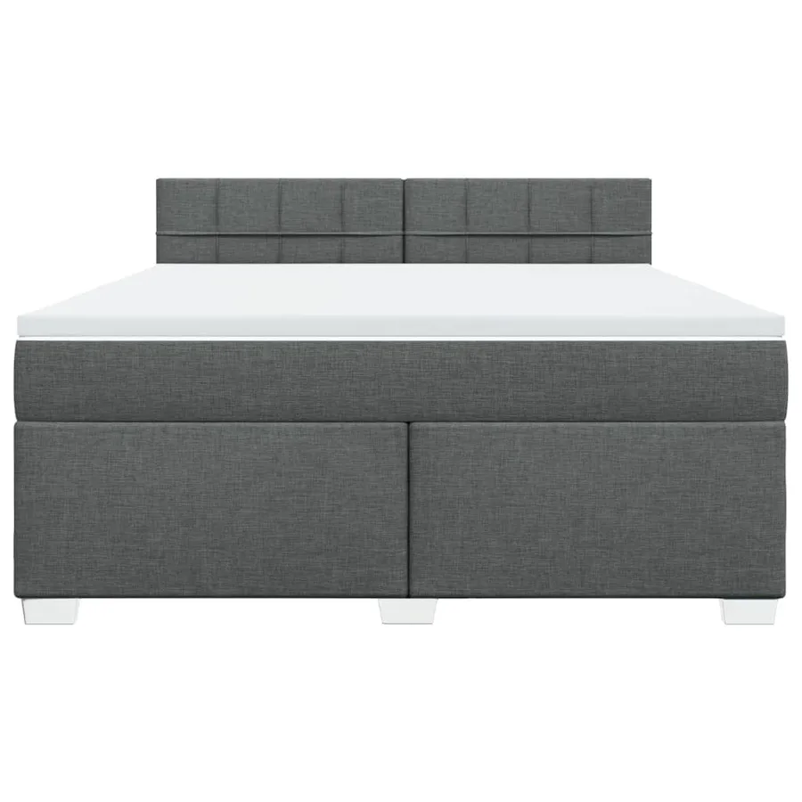 Sommier à lattes de lit avec matelas Gris foncé 180x200cm Tissu - 4