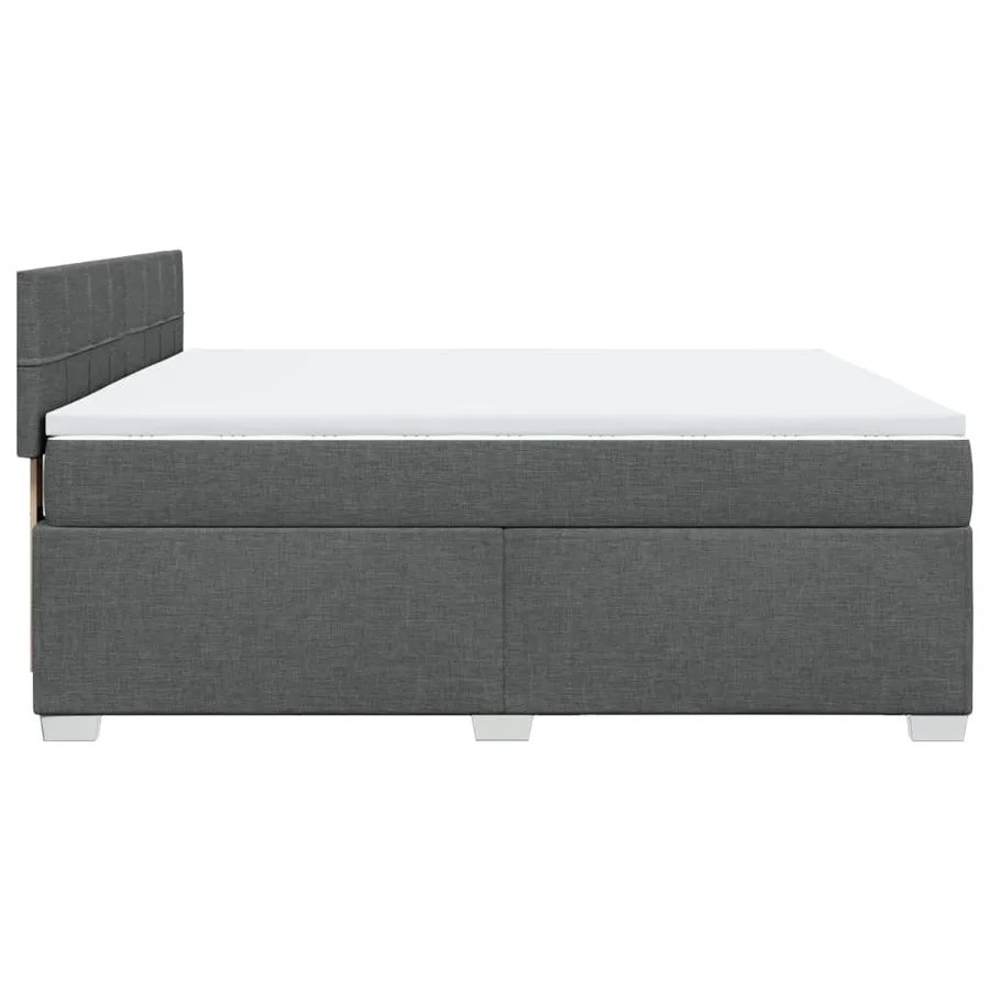 Sommier à lattes de lit avec matelas Gris foncé 180x200cm Tissu - 9