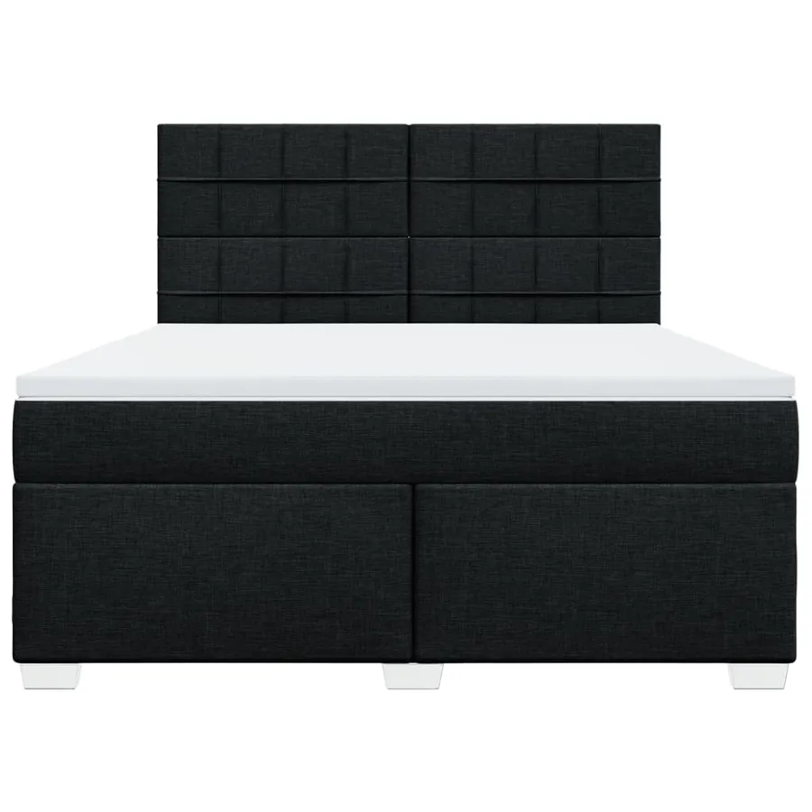 Sommier à lattes de lit avec matelas Noir 180x200 cm Tissu - 4