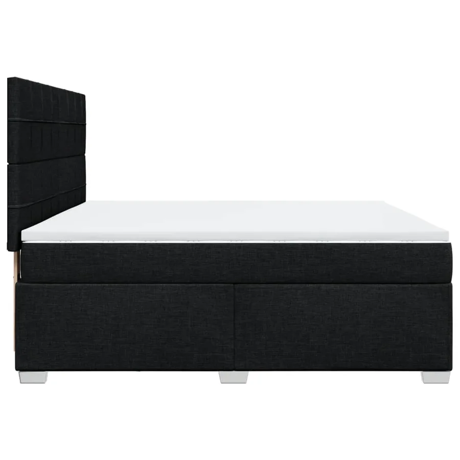 Sommier à lattes de lit avec matelas Noir 180x200 cm Tissu - 9