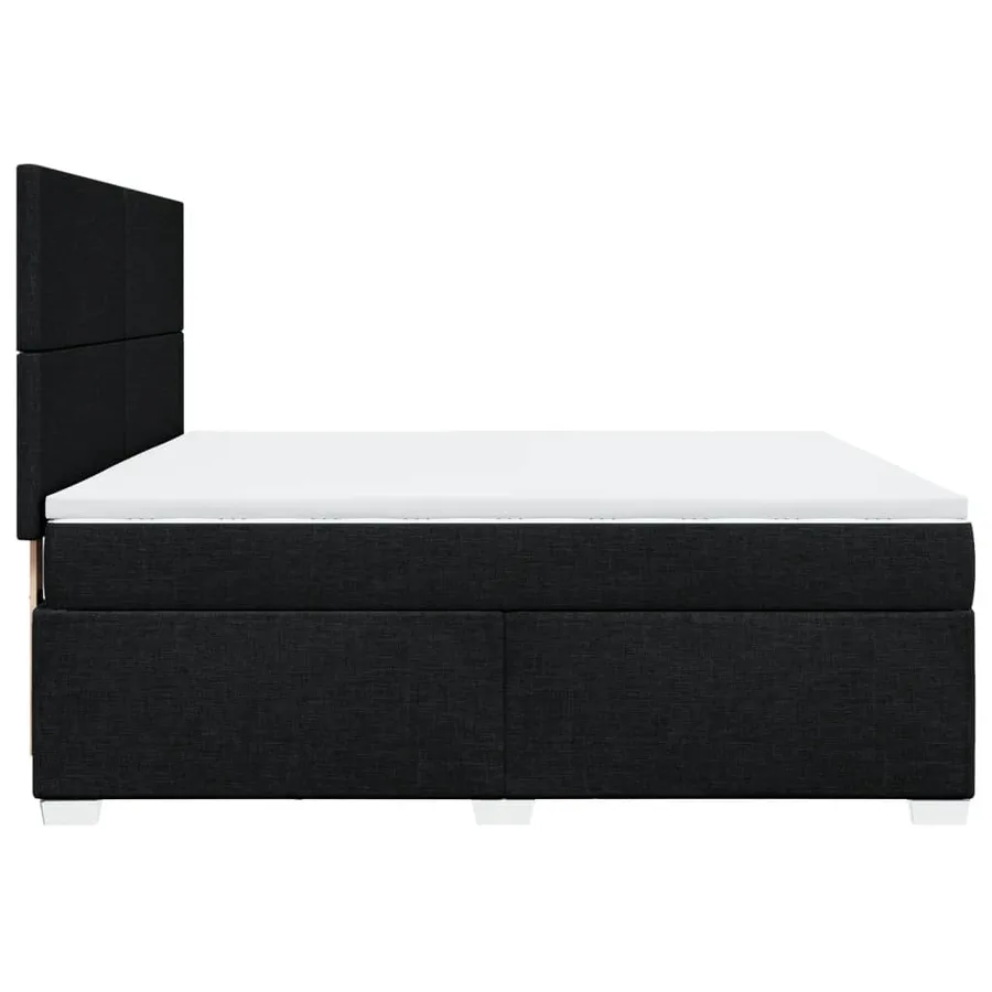 Sommier à lattes de lit avec matelas Noir 180x200 cm Tissu - 9