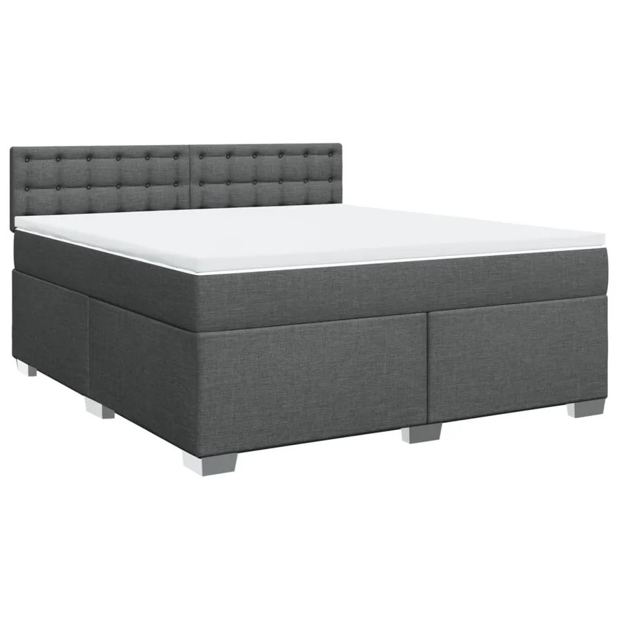 Sommier à lattes de lit avec matelas Gris foncé 180x200cm Tissu - 2
