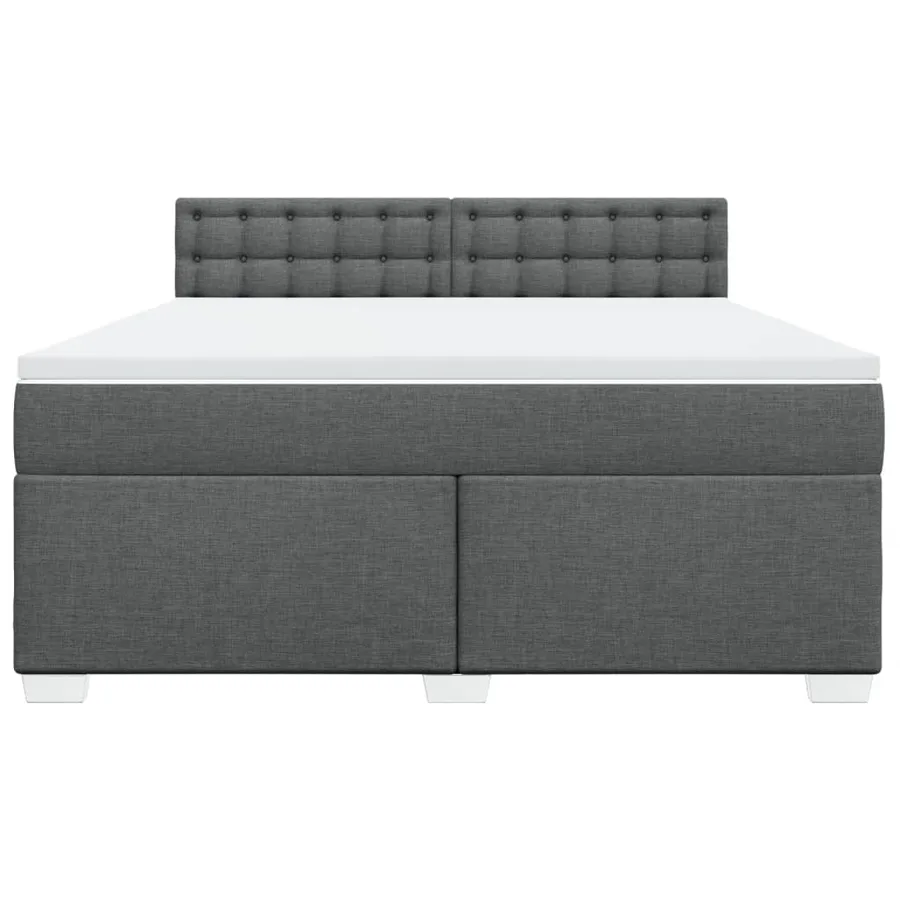 Sommier à lattes de lit avec matelas Gris foncé 180x200cm Tissu - 4