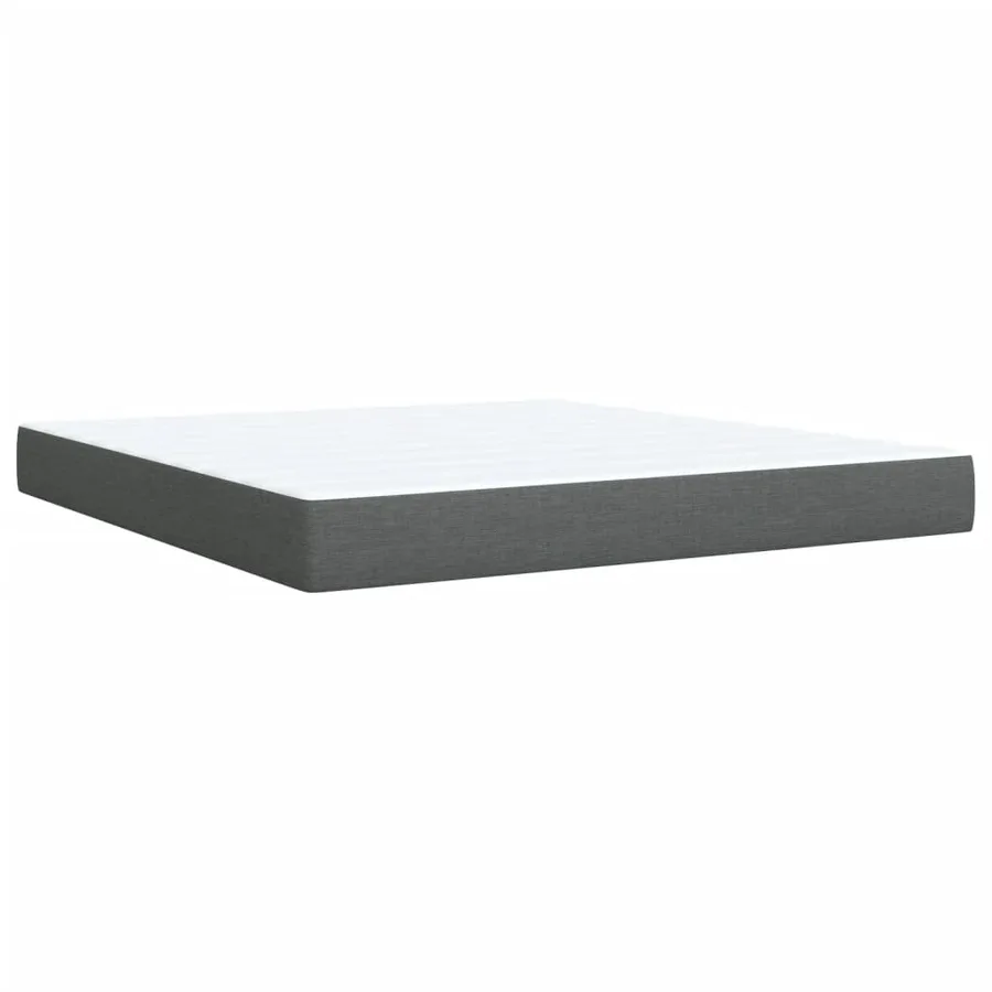 Sommier à lattes de lit avec matelas Gris foncé 180x200cm Tissu - 6