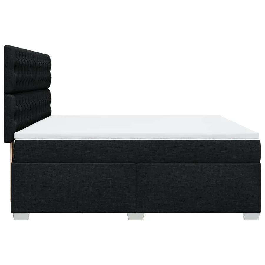 Sommier à lattes de lit avec matelas Noir 180x200 cm Tissu - 9